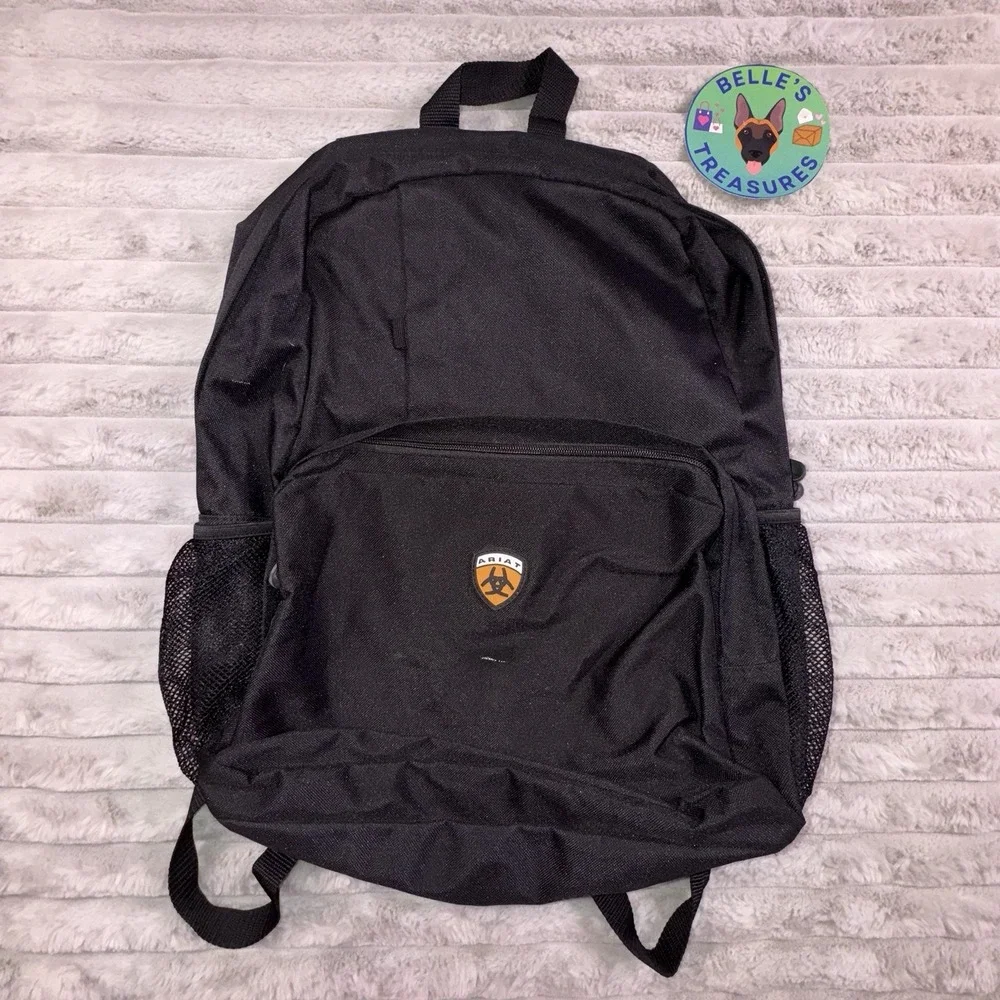 Ariat 2 Pocket Laptop‎ Pouch Backpack Black Classic Black Logo